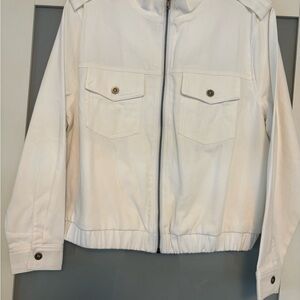 Staccato Cream Textured Bomber Jacket with pallets